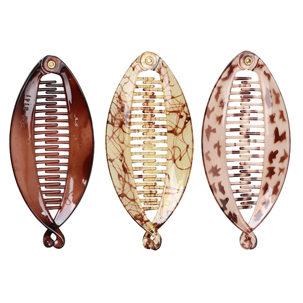 3Pcs Hair Claw Tail Fish Clip Comb Hairclip Grips Clamp Ladies Accessories