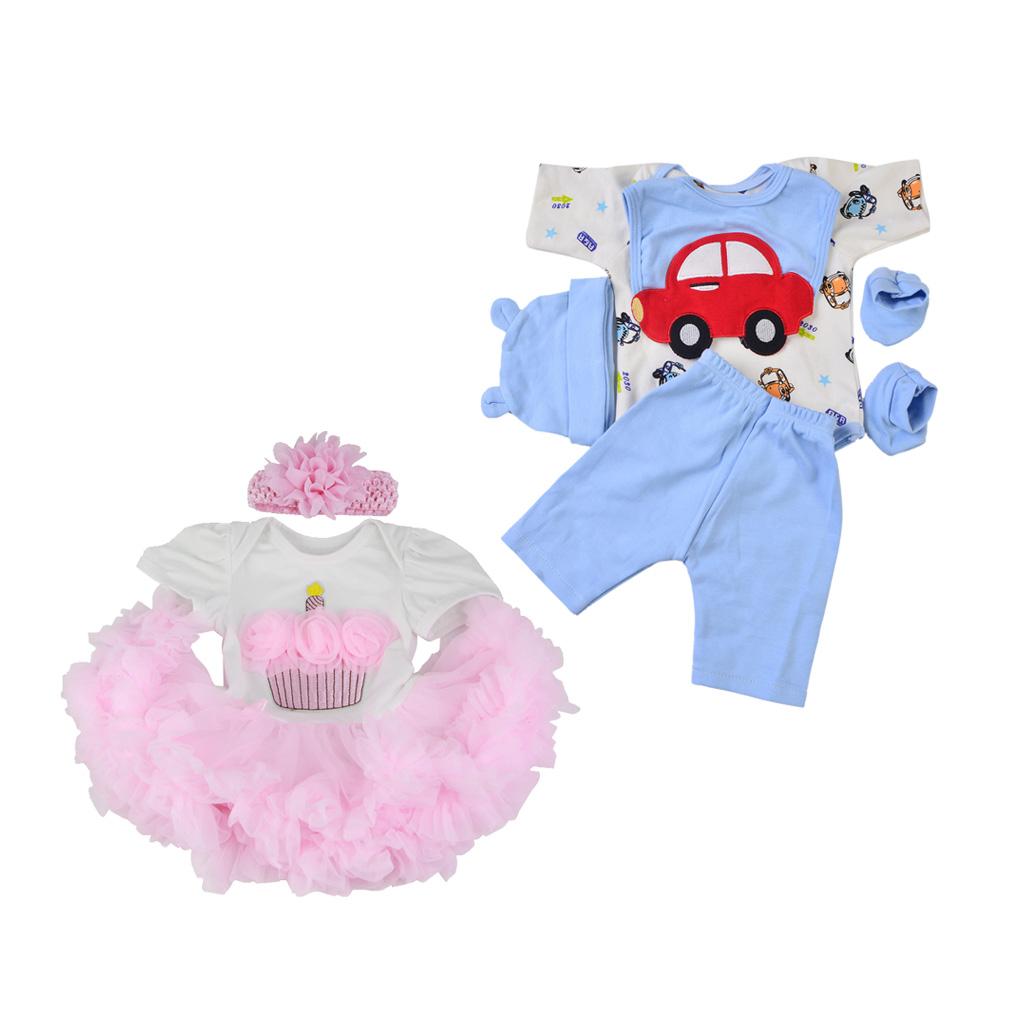 2 Sets Newborn Baby Doll Clothes Set for 22-23inch Reborn Doll Accessories