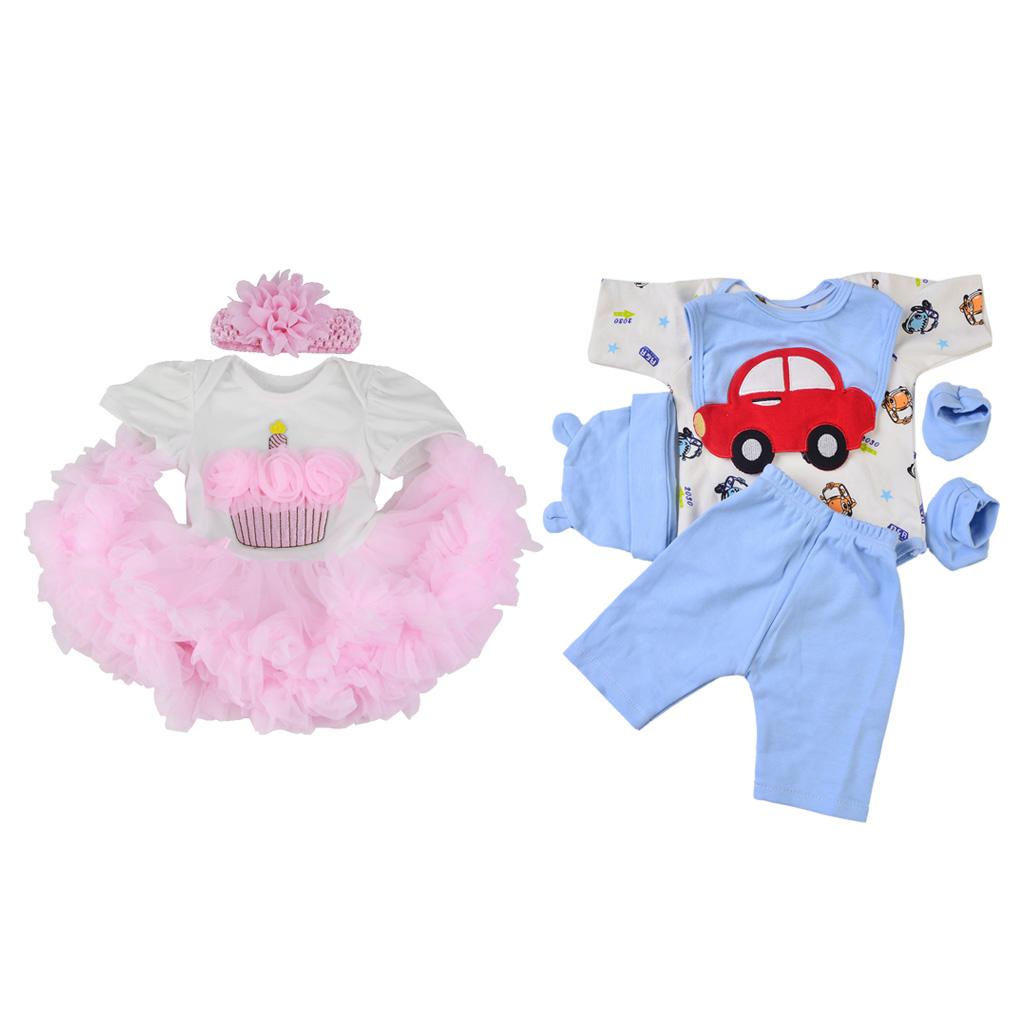 2 Sets Newborn Baby Doll Clothes Set for 22-23inch Reborn Doll Accessories