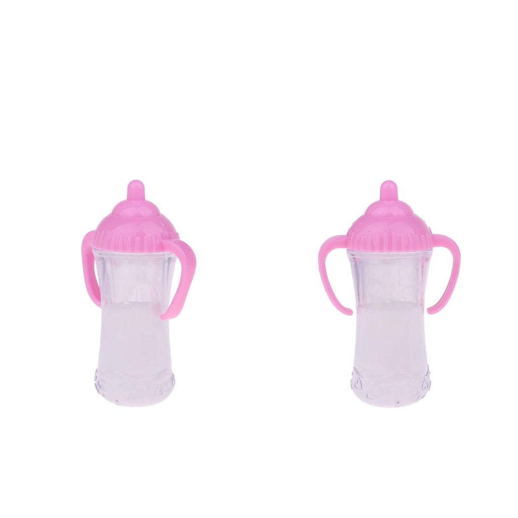 2pcs Baby Doll Feeding Bottle Milk Bottle for Mellchan Doll Nursery Room