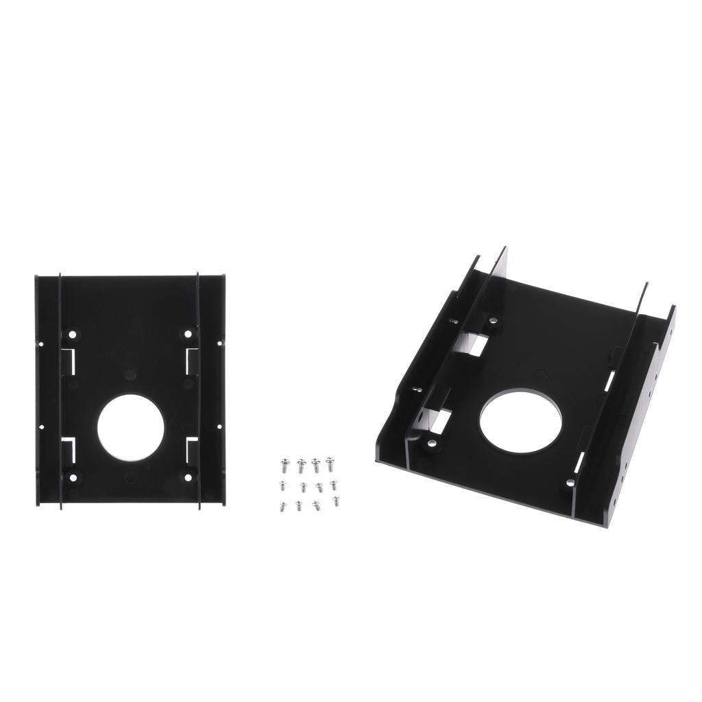 2x Dual Ports 2.5'' to 3.5'' Adapter Mounting Bracket Hard Drive Holder
