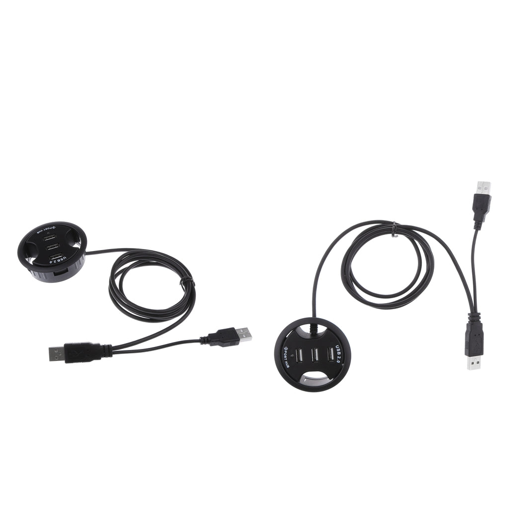 2Pcs 3Port USB 2.0 HUB PC Computer Grommet Cable Tidy Hole Cover Mounting