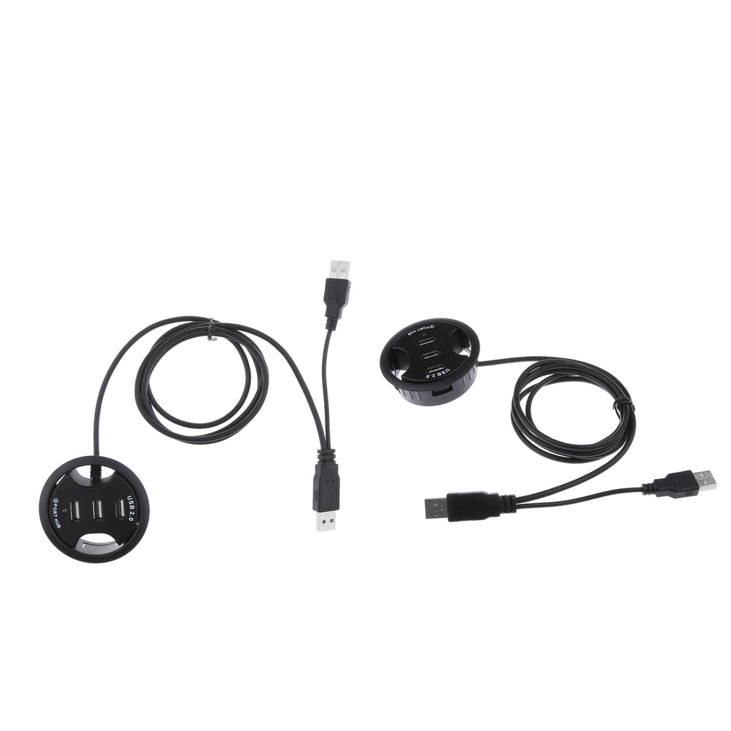 2Pcs 3Port USB 2.0 HUB PC Computer Grommet Cable Tidy Hole Cover Mounting