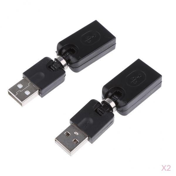 4Pcs USB Type-A Male to Female 360 Rotation Extension Adapter Convertor
