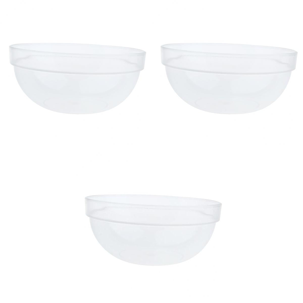 3Pcs/Set Break Resistant Round Clear Plastic Fruit and Salad Bowl, 3 Size