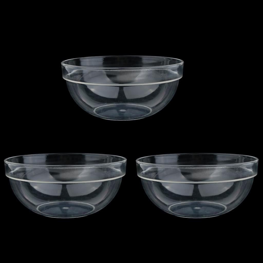 3Pcs/Set Break Resistant Round Clear Plastic Fruit and Salad Bowl, 3 Size