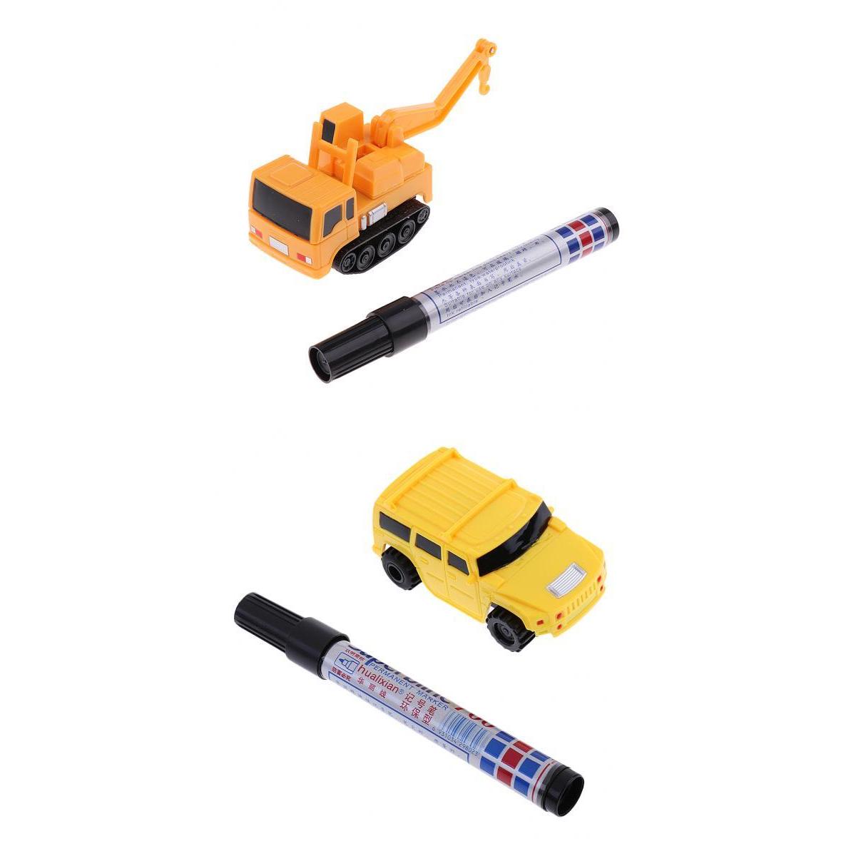 2x Magic Follow Any Drawn Line Pen Inductive Car Model Kids Toys Engineering