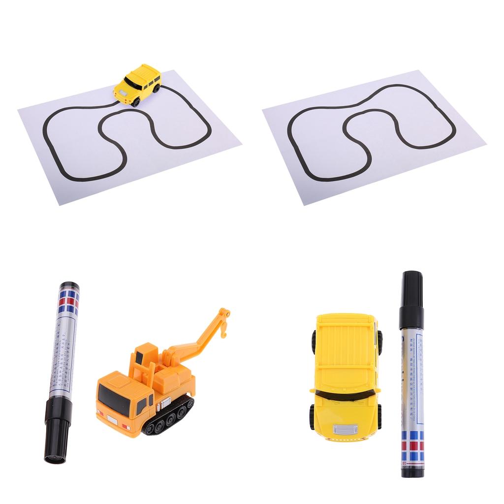 2x Magic Follow Any Drawn Line Pen Inductive Car Model Kids Toys Engineering