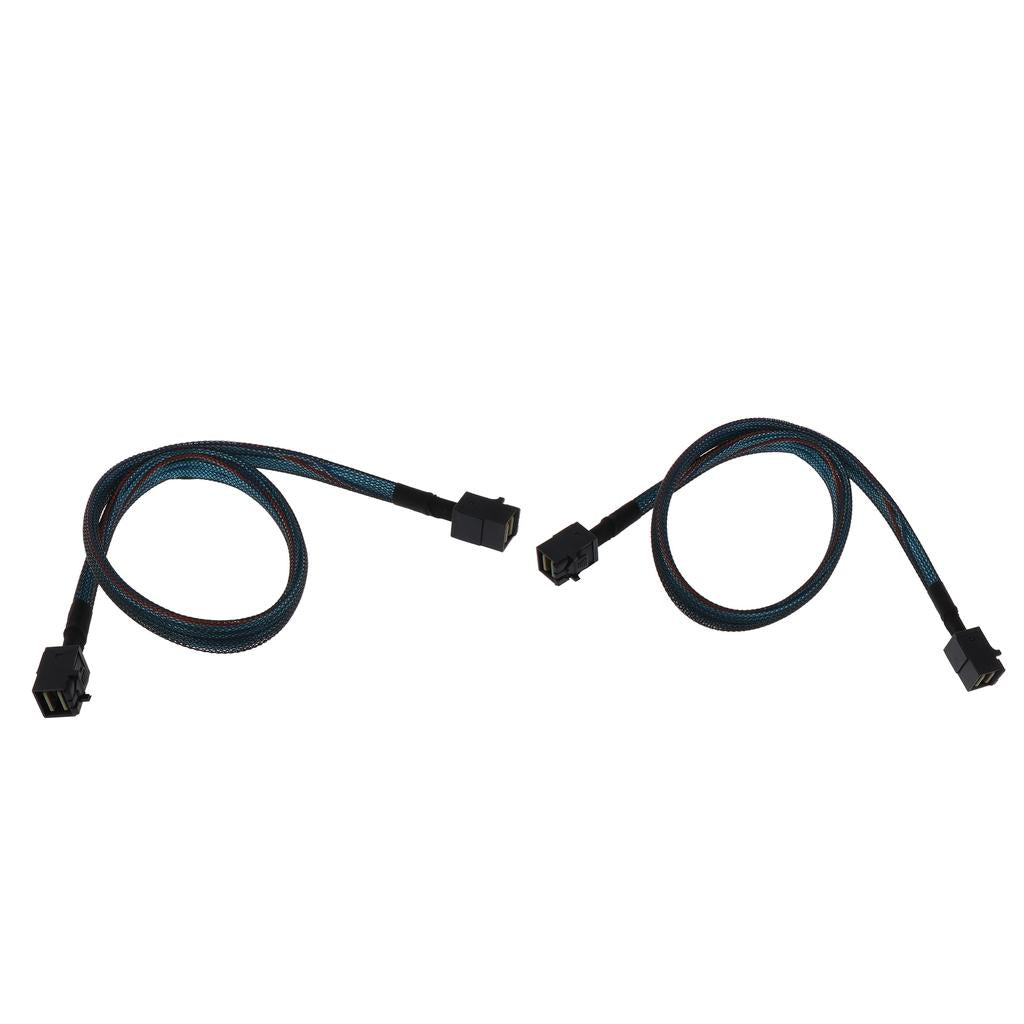 2x Internal Mini SAS HD Cable SFF-8643 to SFF-8643 Adapter Cord Connector 1M