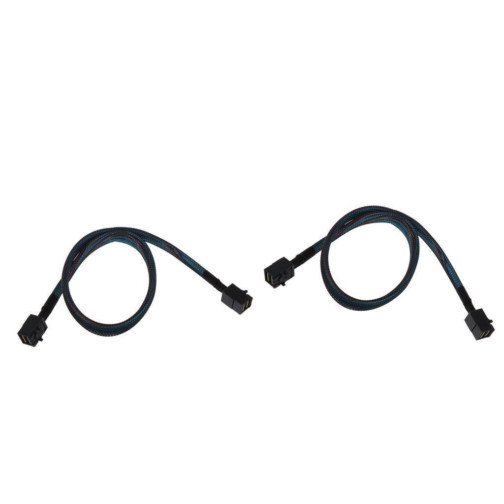 2x Internal Mini SAS HD Cable SFF-8643 to SFF-8643 Adapter Cord Connector 1M
