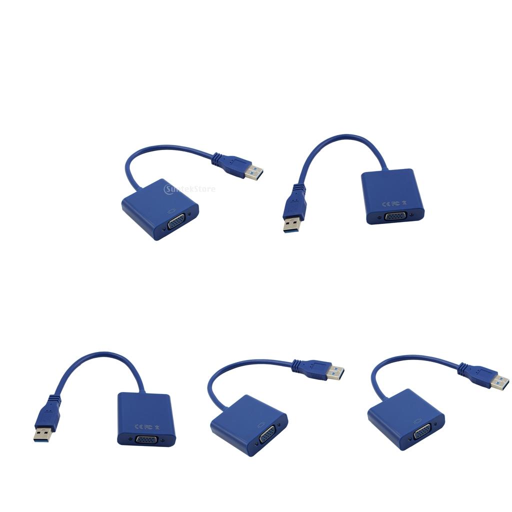 5x USB3.0 to VGA Multi-display Adapter Converter Video Graphic Card Cable