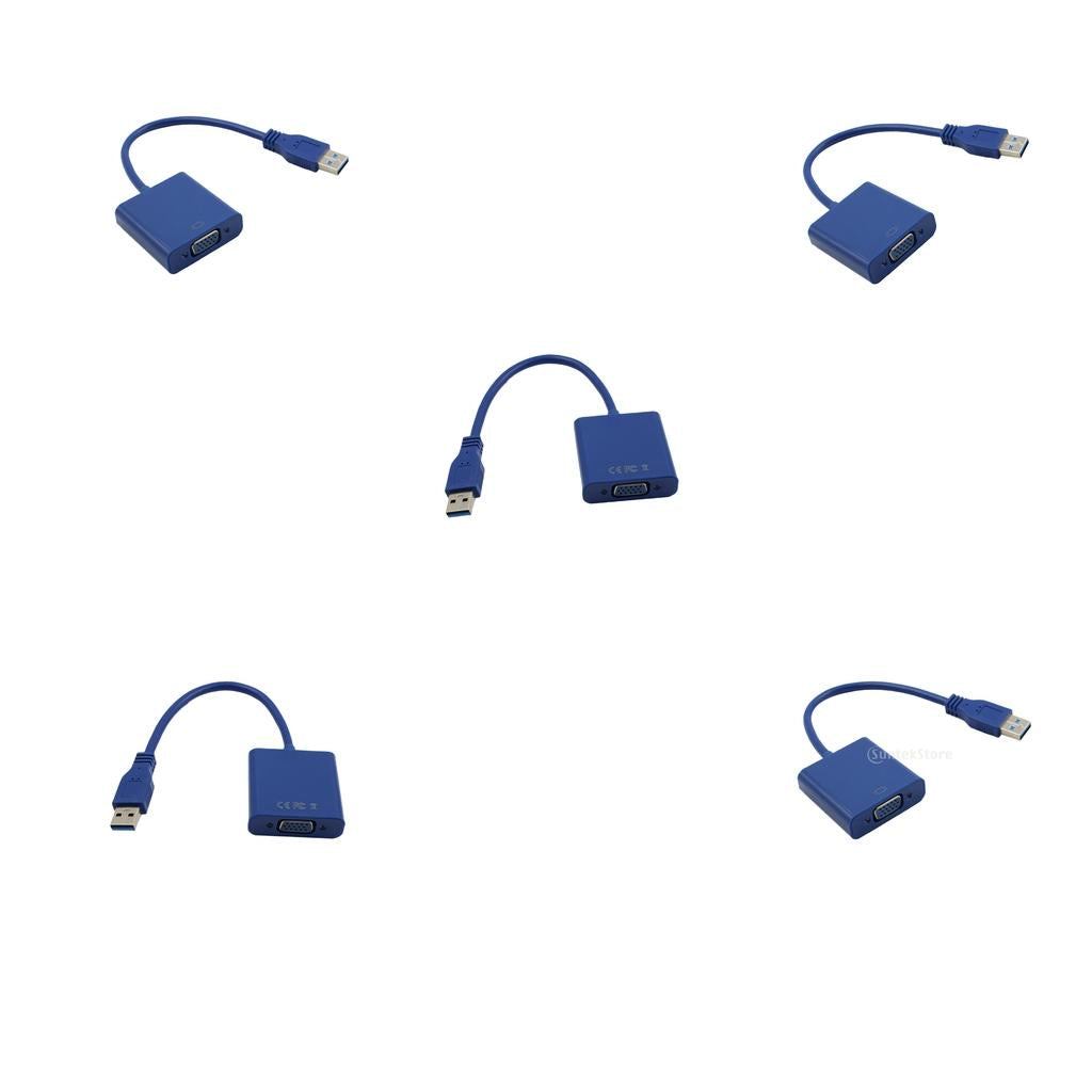 5x USB3.0 to VGA Multi-display Adapter Converter Video Graphic Card Cable