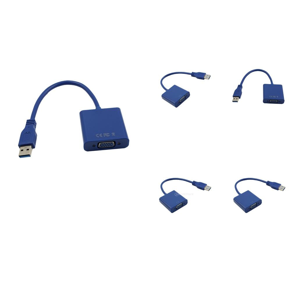 5x USB3.0 to VGA Multi-display Adapter Converter Video Graphic Card Cable