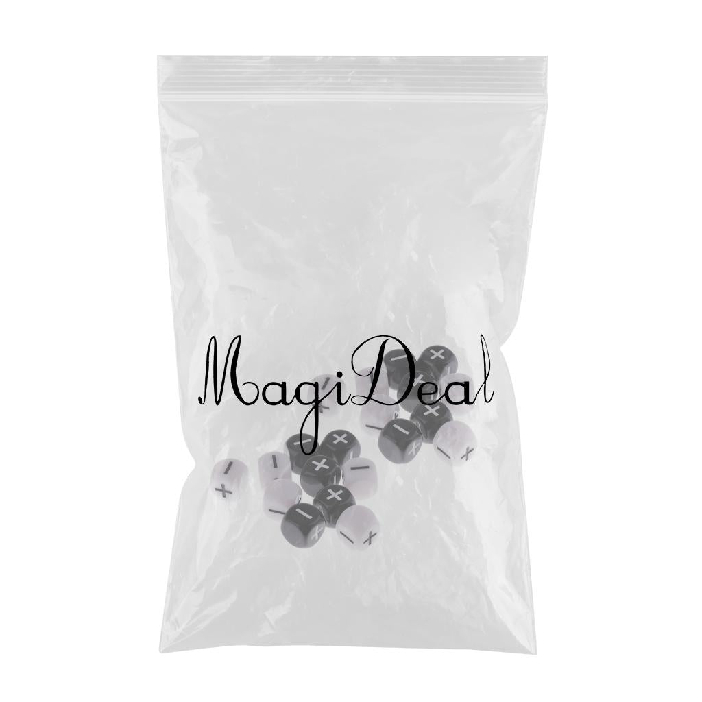 20 Pieces Plastic 6-sided Dice Minus Plus D6 for Party Bar Game Props