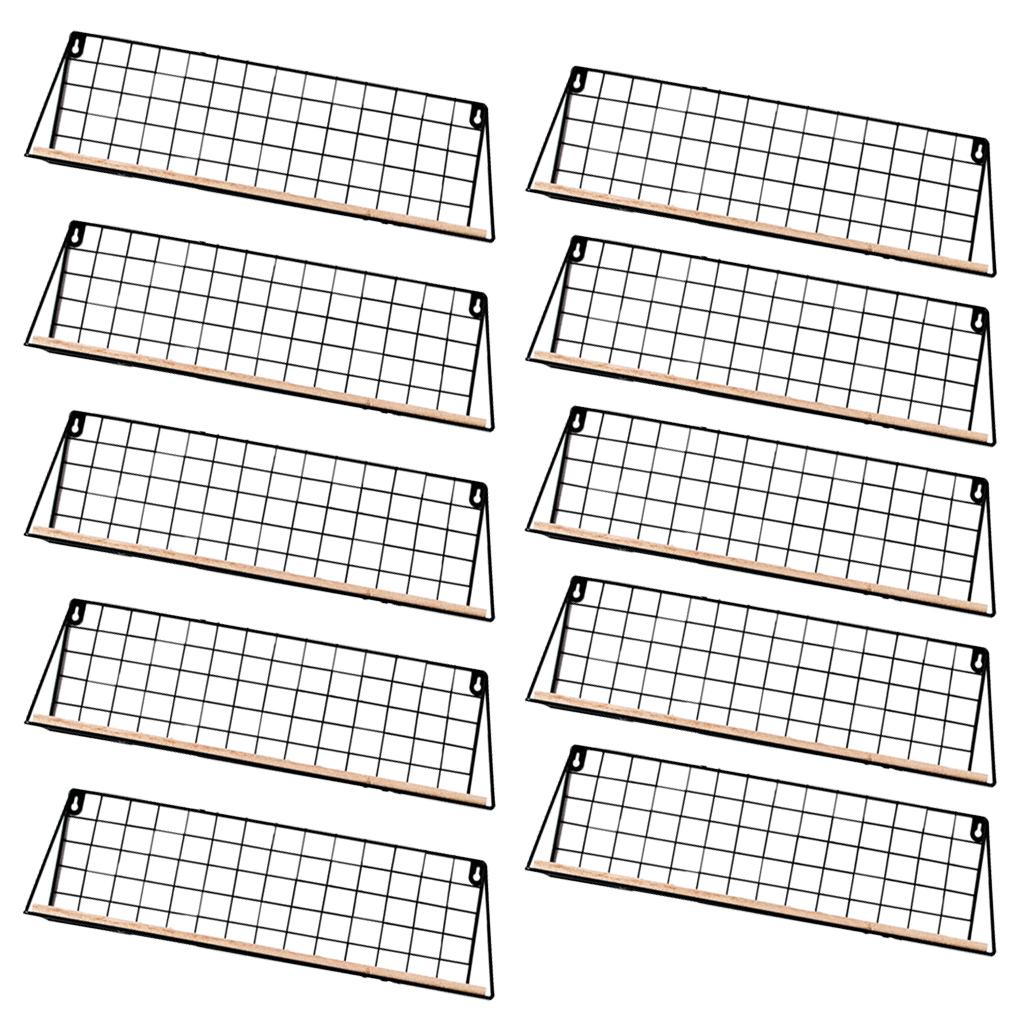10x Metal Wood Wall Hanging Shelf Nordic Flower Bonsai Pot Book Storage Rack