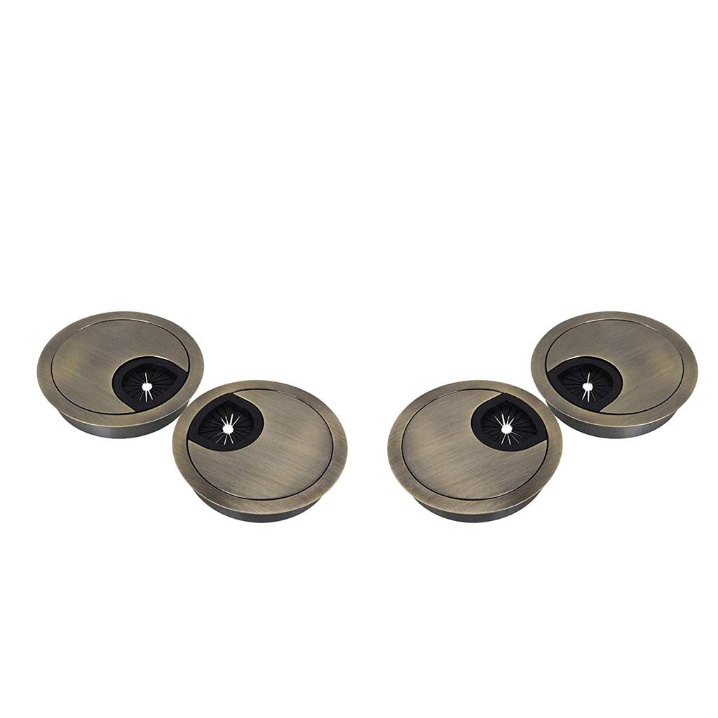 4Pcs 50mm Computer Desk Table Grommet Cable Port Wire Hole Cover-Bronze