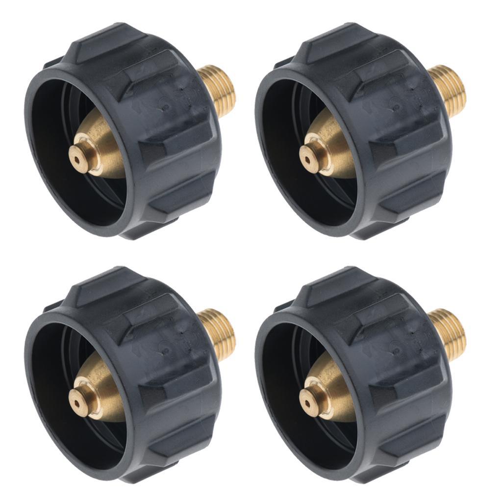 4Pieces QCC1 Propane Adapter Gas Valve Fitting with Acme Nut 1/4 Inch Male