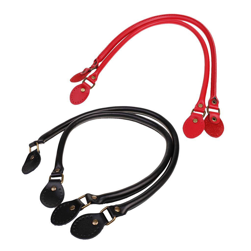 2pairs Handbag Purse Shoulder Bag Leather Handle Strap Replacement DIY 60cm