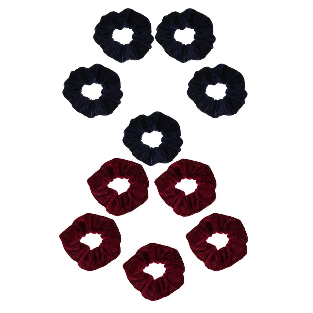 10x Velvet Hair Scrunchies Elastic Hair Band Soft Ponytail Holder Hair Ties