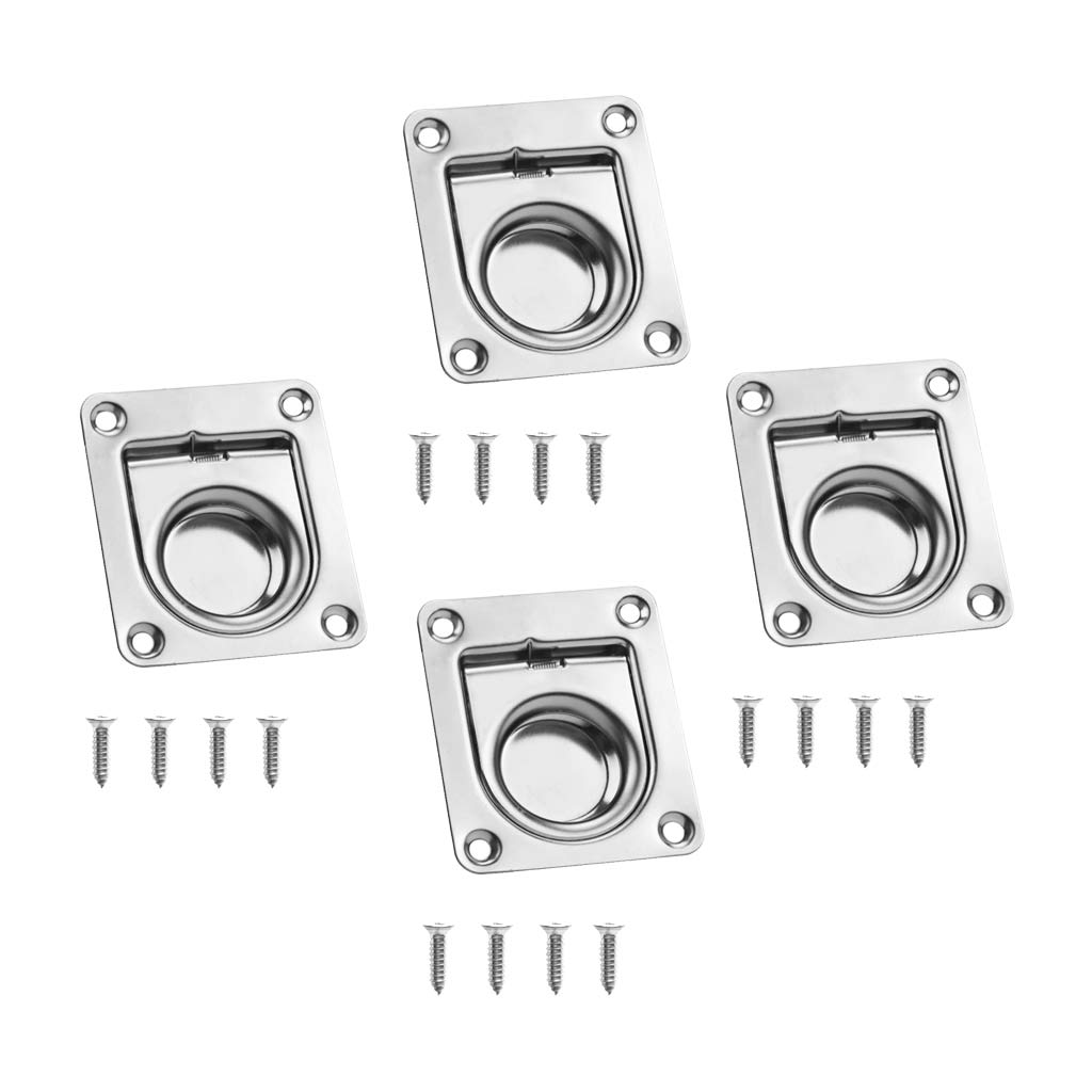 4pcs Stainless Steel Marine Boat Flush Pull Locker Hatch Latch Lift Handle
