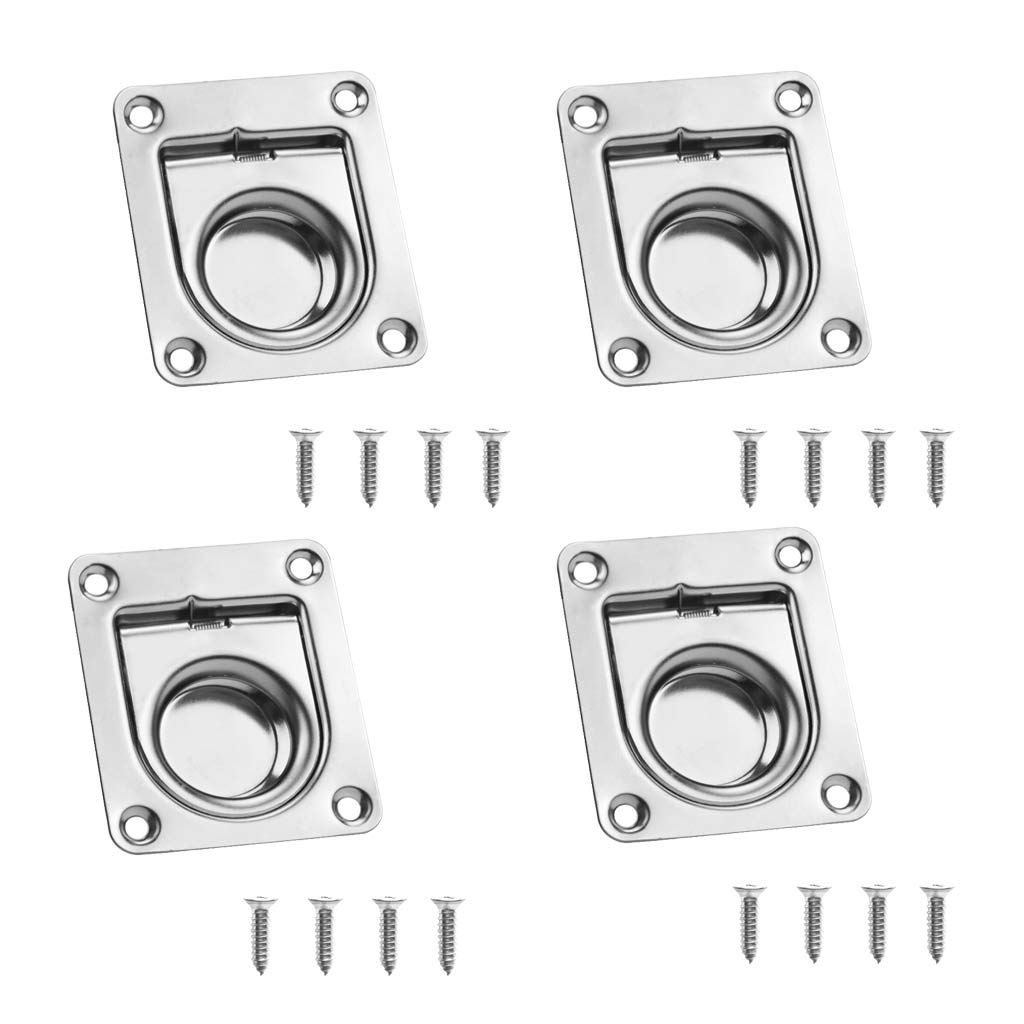4pcs Stainless Steel Marine Boat Flush Pull Locker Hatch Latch Lift Handle
