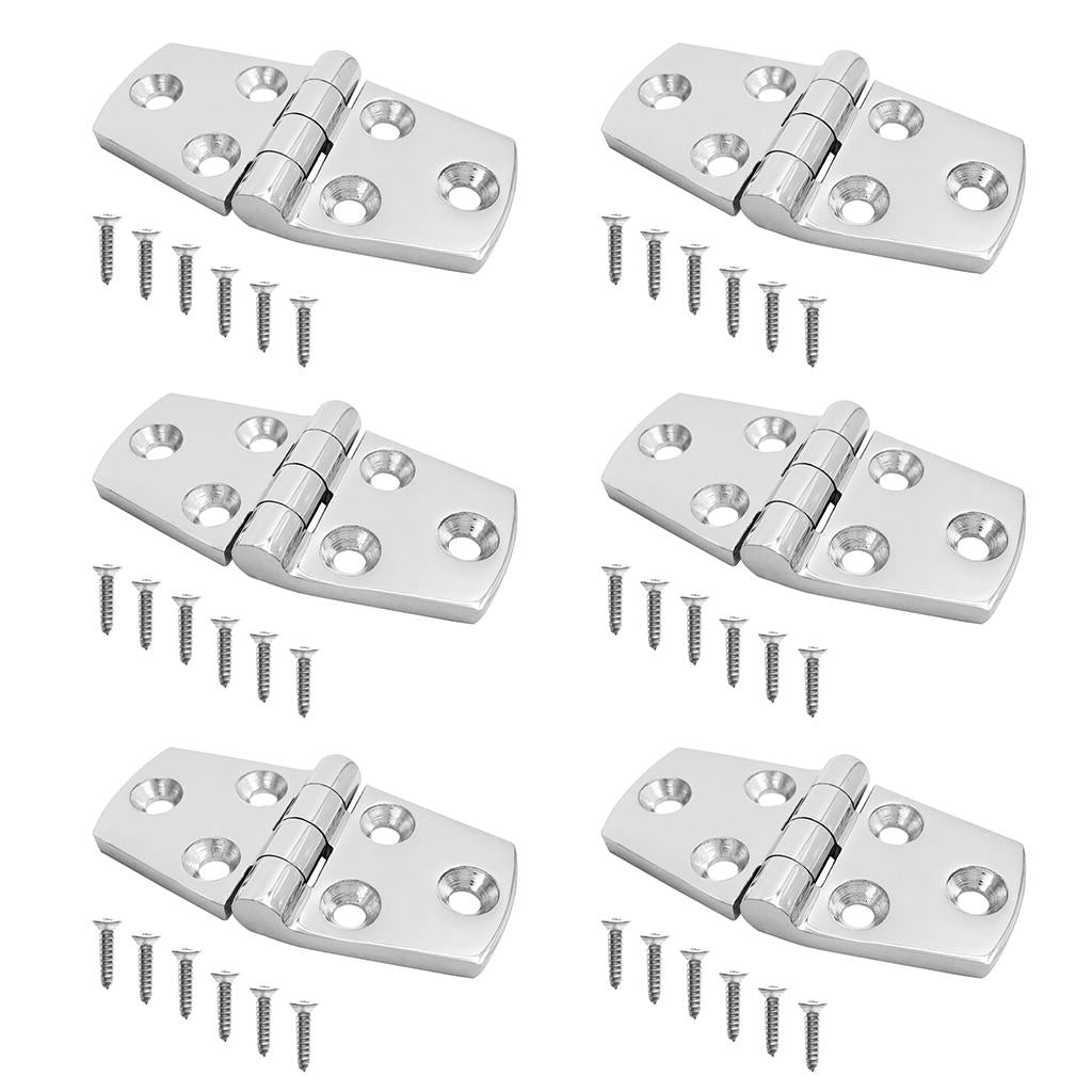 6pcs Stainless Steel Marine Boat Caravan Yacht Door Hatch Cabin Hinge Strap
