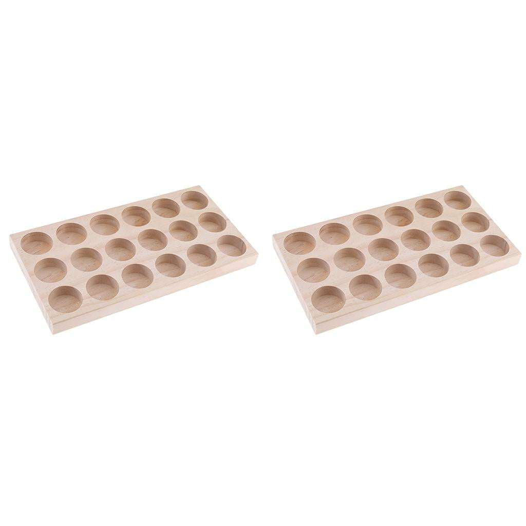 2X 18 Slots Essential Oil Holder Display Wooden Storage Case Tray Organizers