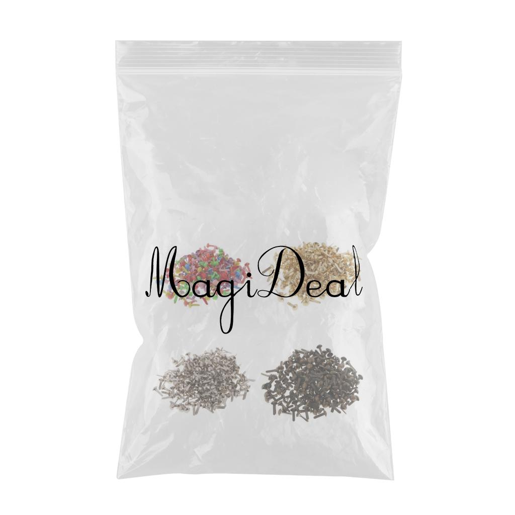 800pcs Assorted Color Metal Round Head Brads Paper Craft Scrapbook Fasteners