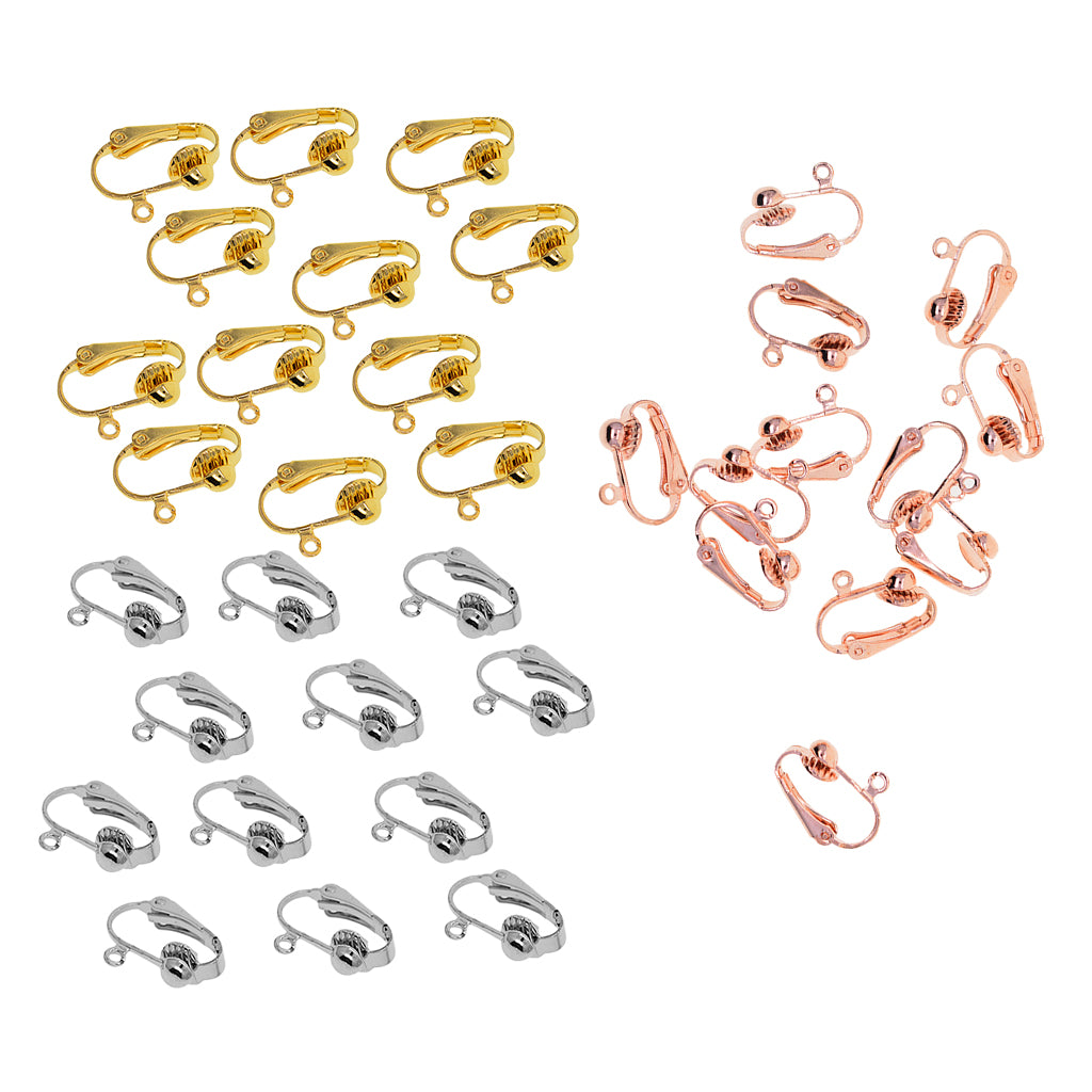 36 Pieces Multicolor Clip-on Earring Converter with Open Loop DIY Findings