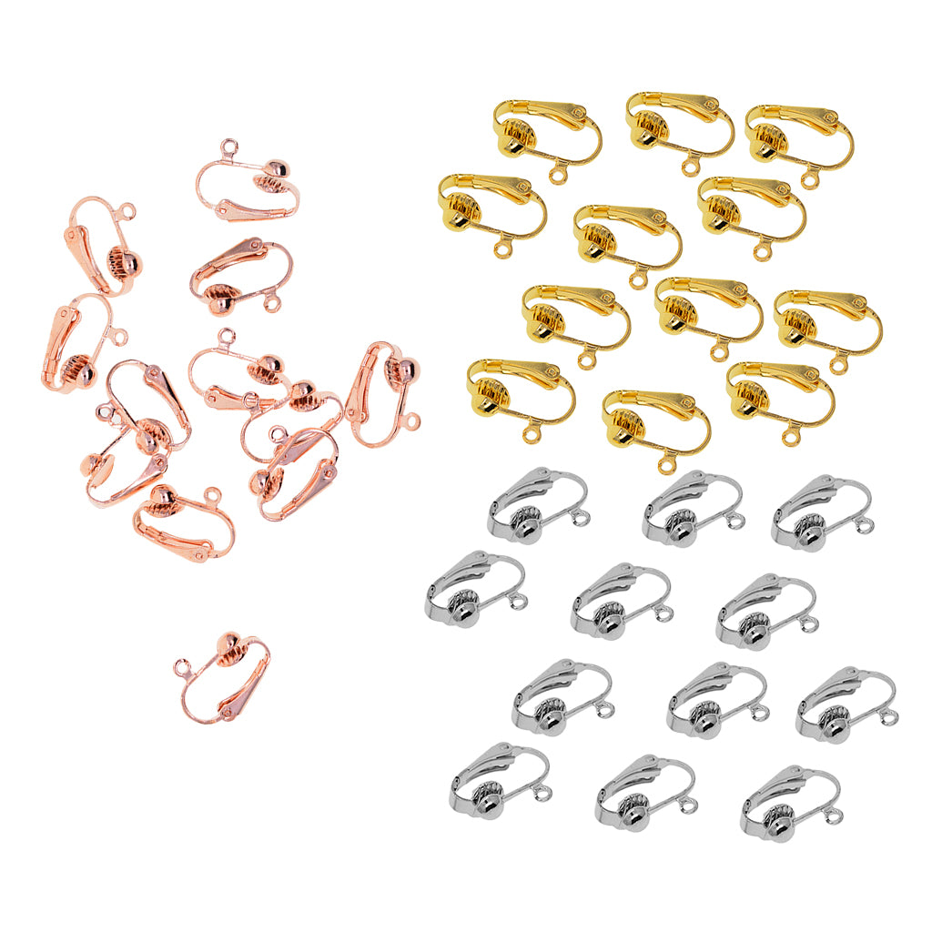 36 Pieces Multicolor Clip-on Earring Converter with Open Loop DIY Findings