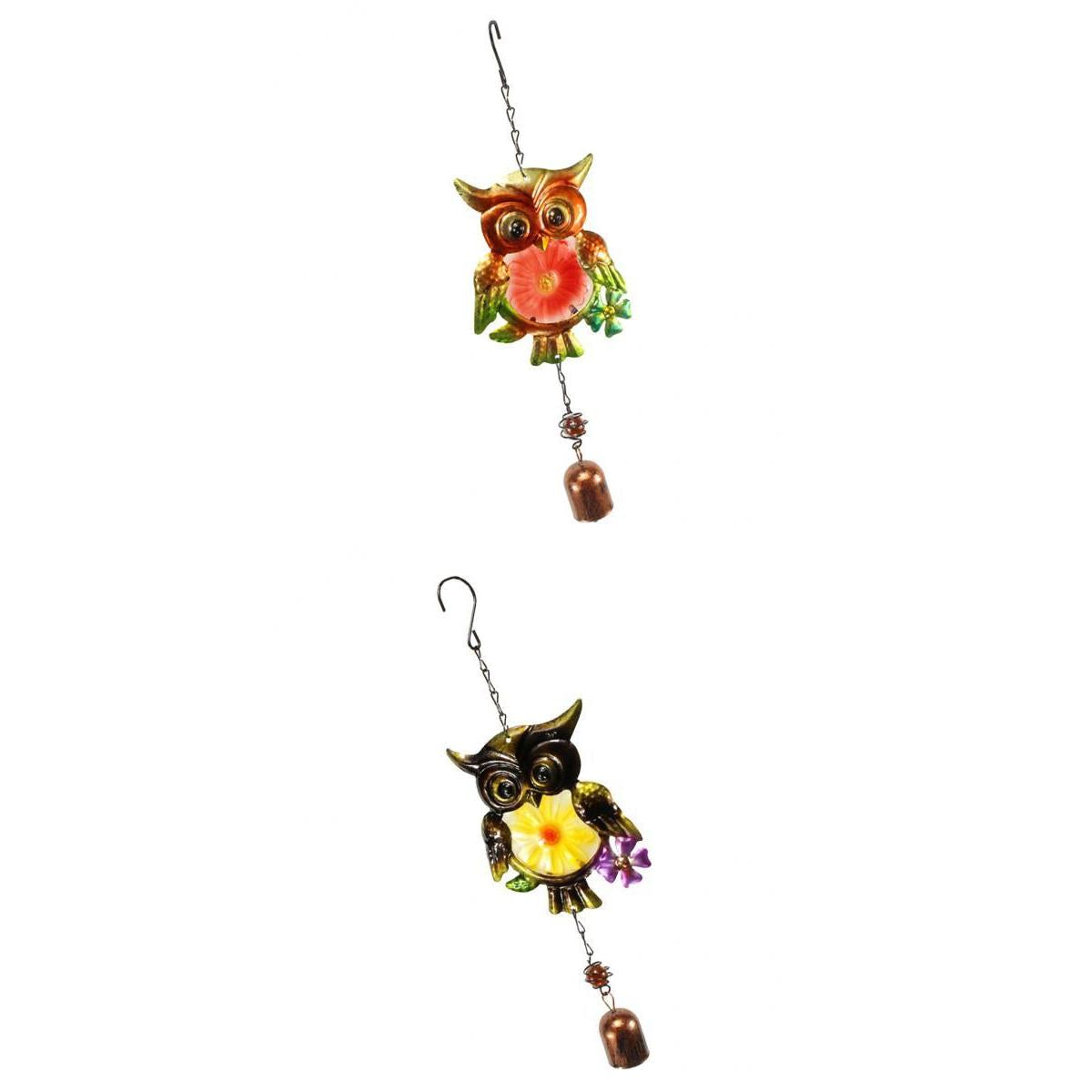 2Pcs Metal Wind Chime Owl Wind Chimes Garden Decor Gift