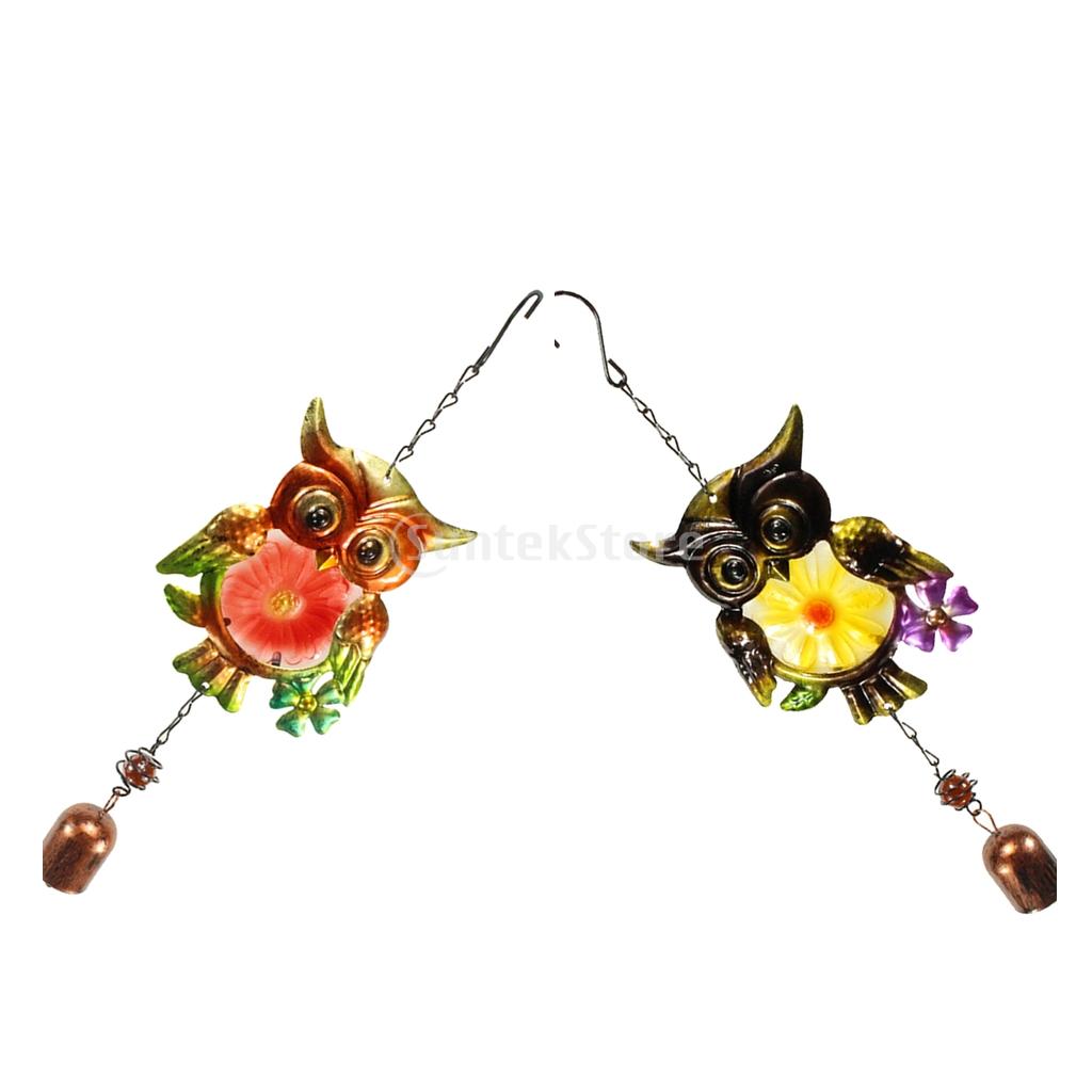 2Pcs Metal Wind Chime Owl Wind Chimes Garden Decor Gift