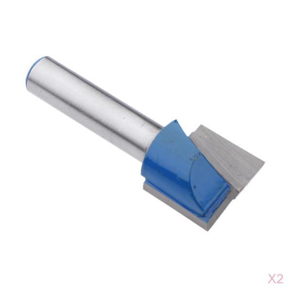 2Pcs Router CNC Engraving Woodworking V Groove Bottom Cleaning Bit 8x17mm