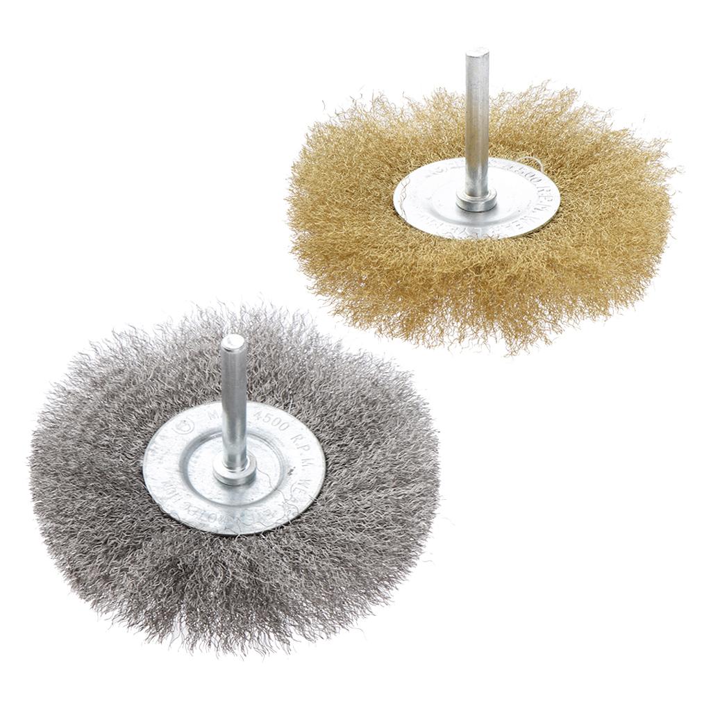 2Pcs Wire Wheel Brush for Metal Derusting Wood Grinding Polishing 100mm