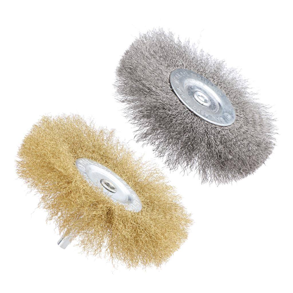 2Pcs Wire Wheel Brush for Metal Derusting Wood Grinding Polishing 100mm