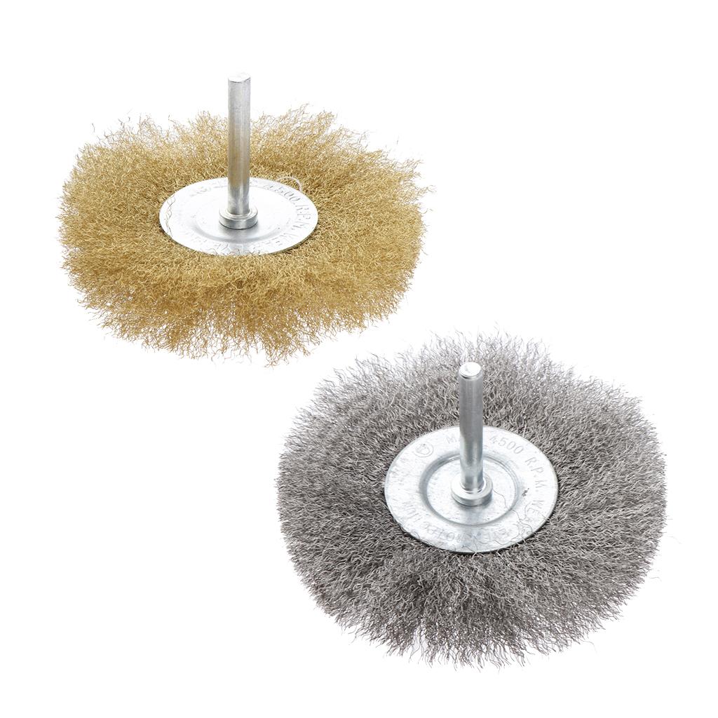 2Pcs Wire Wheel Brush for Metal Derusting Wood Grinding Polishing 100mm