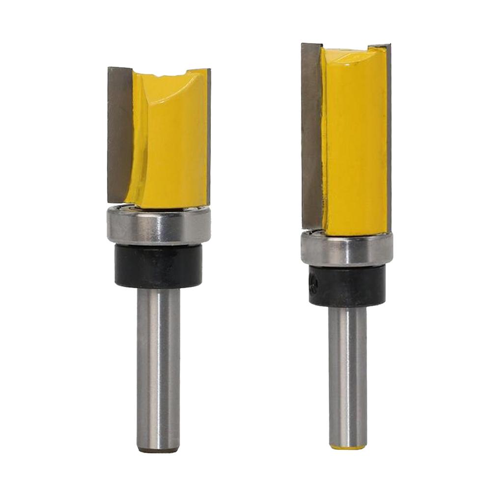 2Pcs 8mm Shank Straight Router Bit Wood Milling Cutter Slotted Trimming