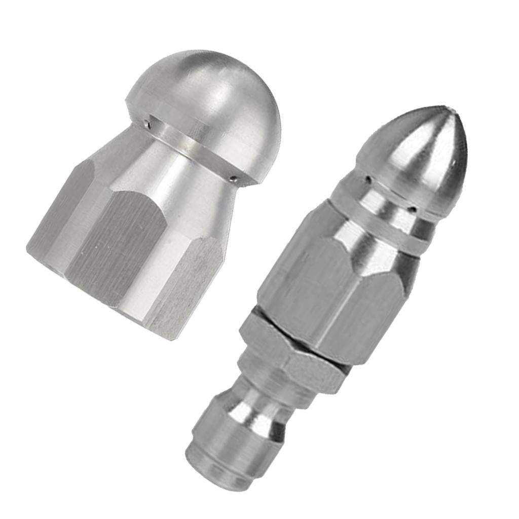 2Pcs Pressure Washer Drain Sewer Clean Pipe Jetter Rotary Nozzle