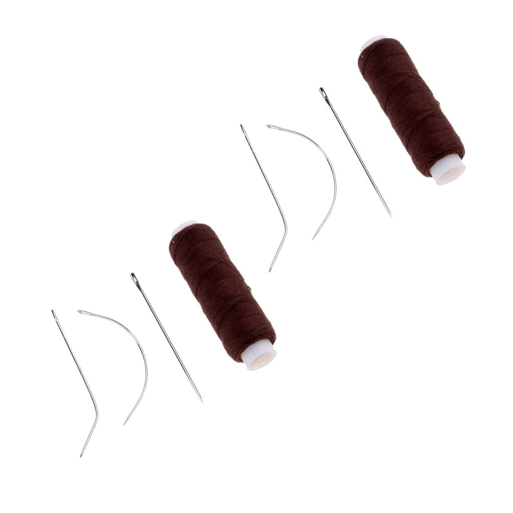 2 Set Hair Sewing Weaving Thread Needles Kit for Hair Extensions Weft Braid