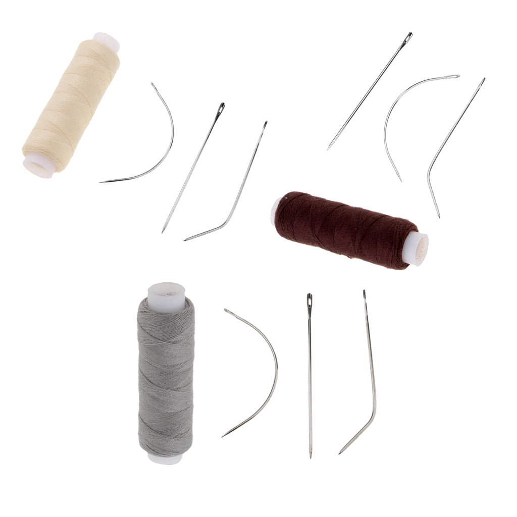 4 Set Hair Sewing Weaving Thread Needles Kit for Hair Extentions Weft Braids