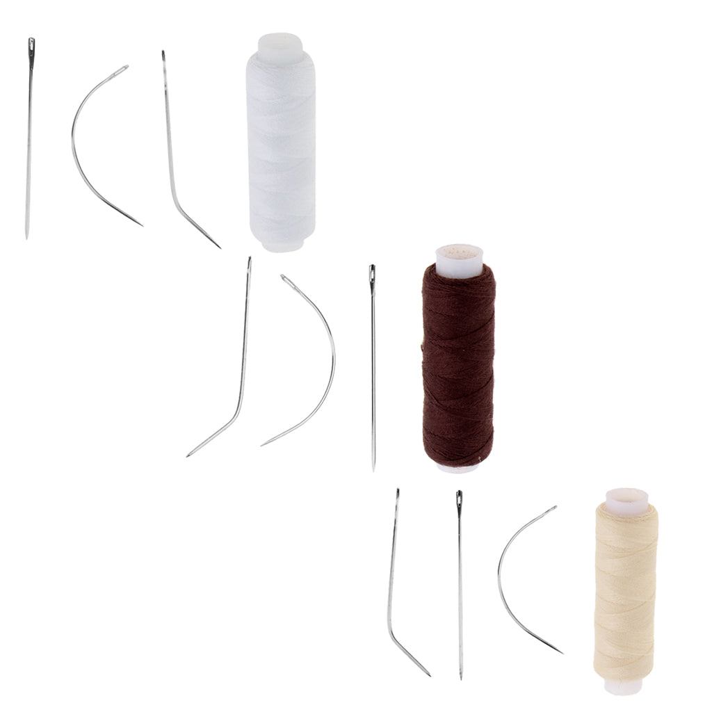 4 Set Hair Sewing Weaving Thread Needles Kit for Hair Extentions Weft Braids