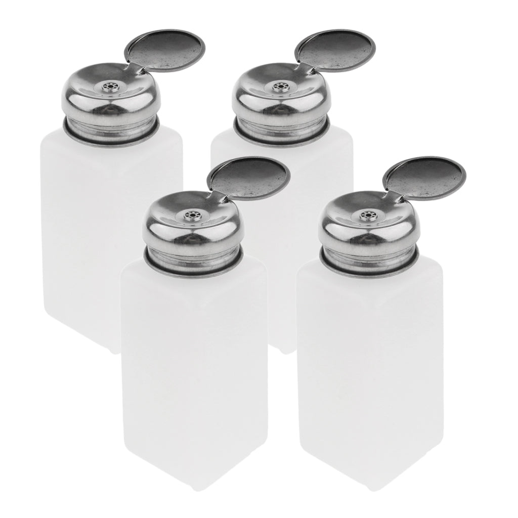 4Pcs Nail Polish Remover Pump Dispenser Press Bottles Empty Containers 250ml