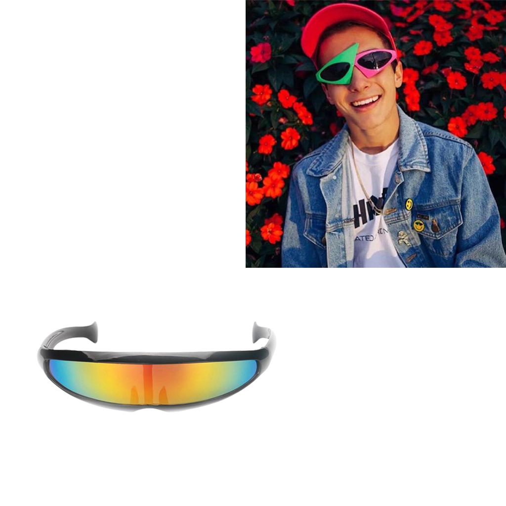 2 Pieces Sunglasses Party Glasses Photo Booth Futuristic Narrow