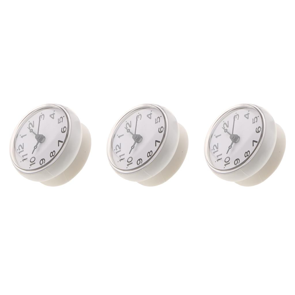 3pcs Silicone Waterproof Kitchen Bathroom Bath Shower Suction Cup Clock