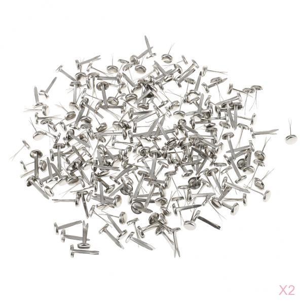 400Pcs Silver Mini Brads Paper Craft Fasteners For Cardmaking Scrapbooking
