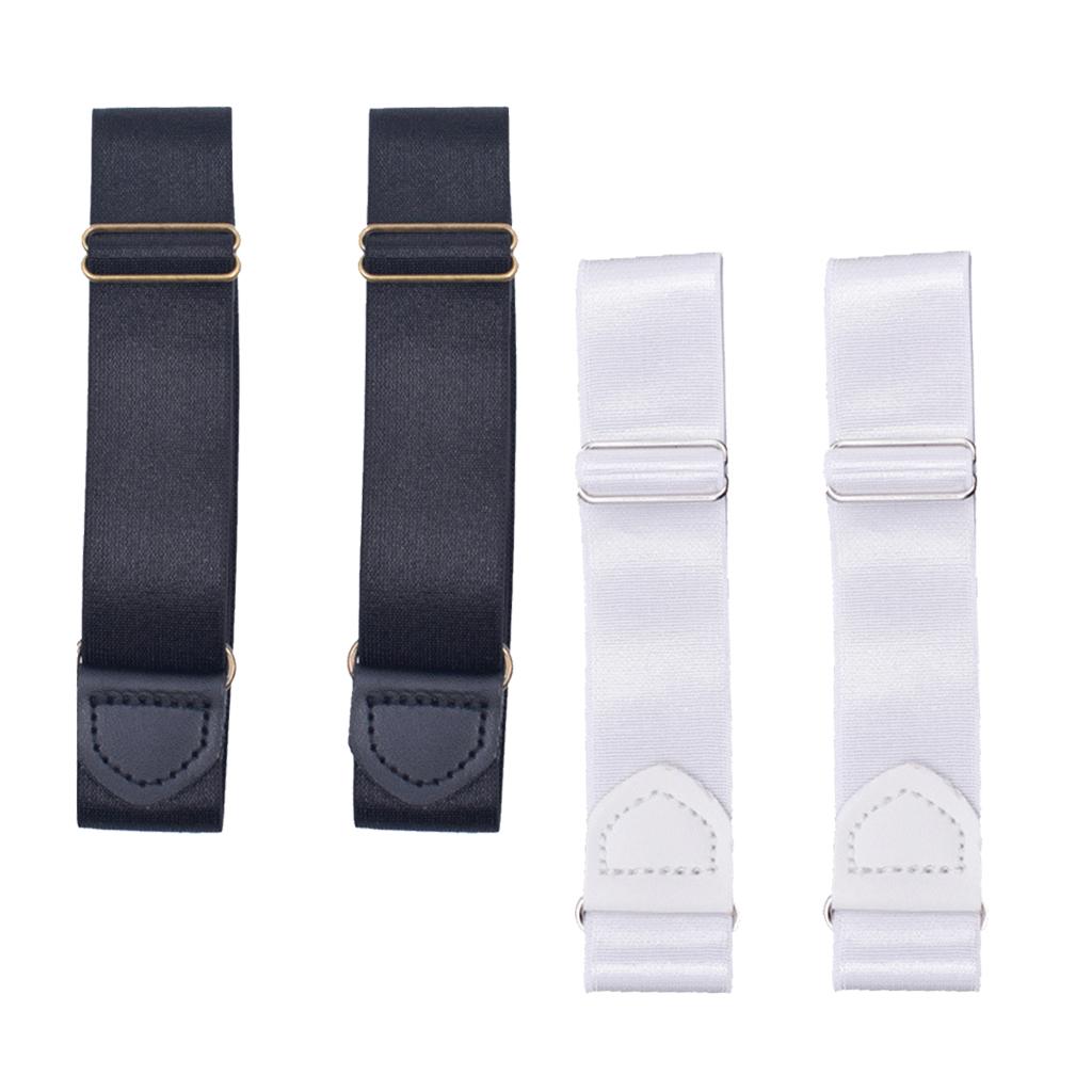 2 Pair Adjustable Anti Slip Elastic Shirt Sleeves Holder Armband Garter Band