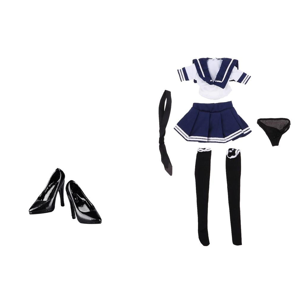 1/6 Scale Blue White JK Uniform Sailor Outfits for 12 Female Action Figure"