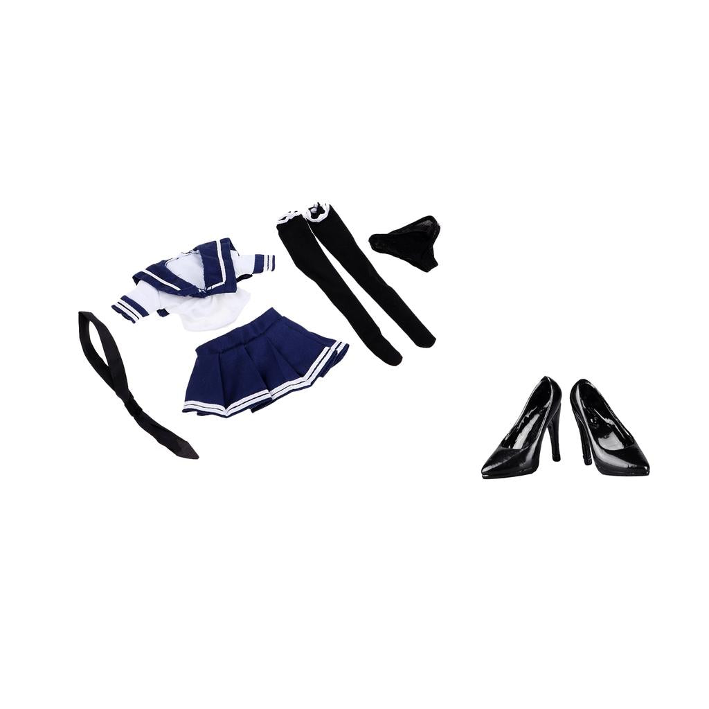 1/6 Scale Blue White JK Uniform Sailor Outfits for 12 Female Action Figure"