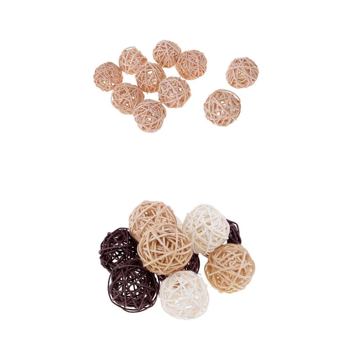 20Pcs 5cm Wicker Rattan Ball Twig Orbs Balls DIY Ornaments Crafts Natural