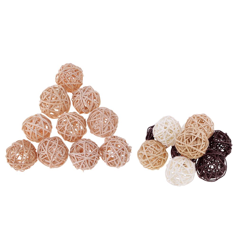 20Pcs 5cm Wicker Rattan Ball Twig Orbs Balls DIY Ornaments Crafts Natural